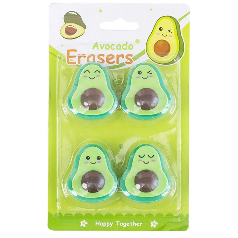 Avocado Fruit Pencil Erasers Stationary for Schooling Kids